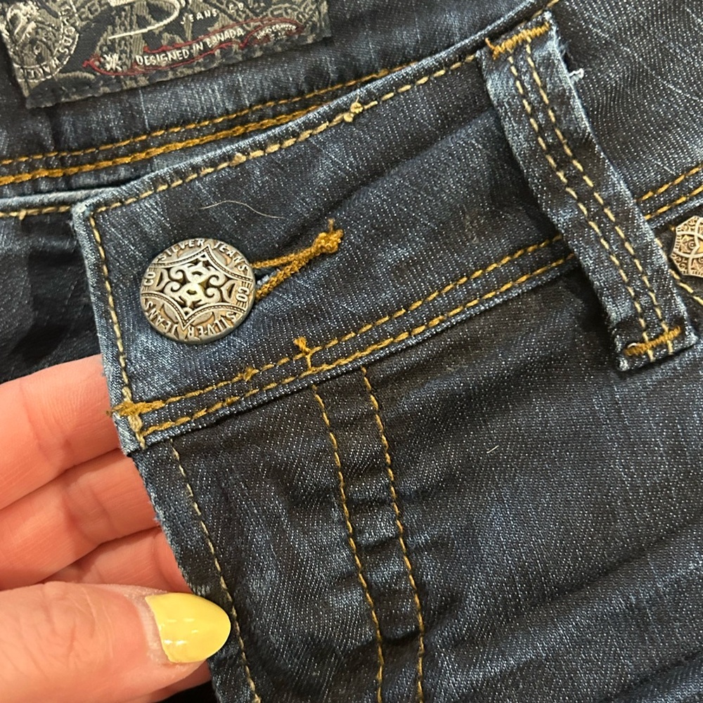 Silver Jeans Dark Blue Straight Leg Denim - Picture 3 of 4